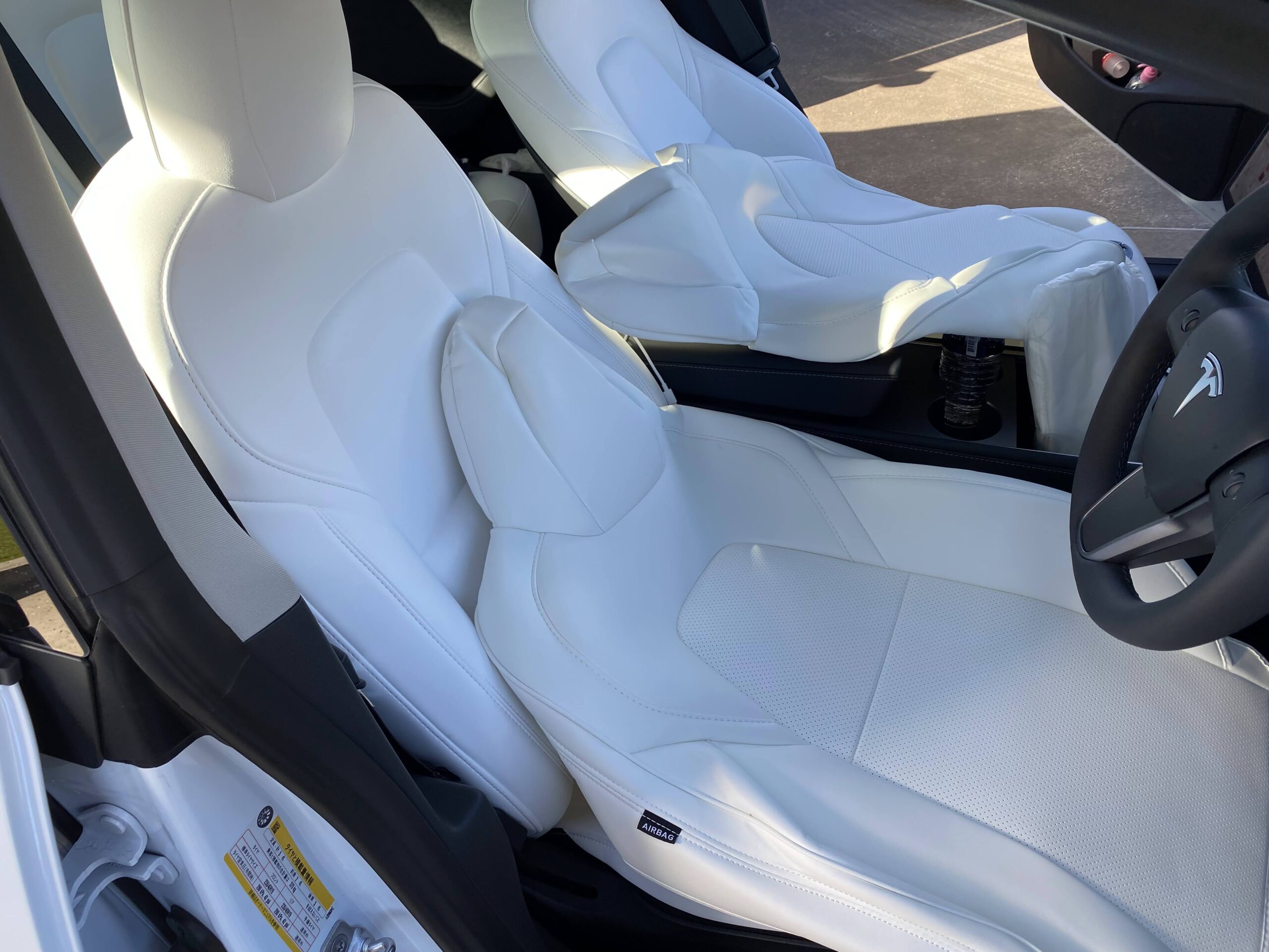 車のシートカバー 運転席 助手席 後席 イス カバー レザー テスラ・モデル3 Tesla Model 用  保護 防水 1セット 6色選び可 - 8